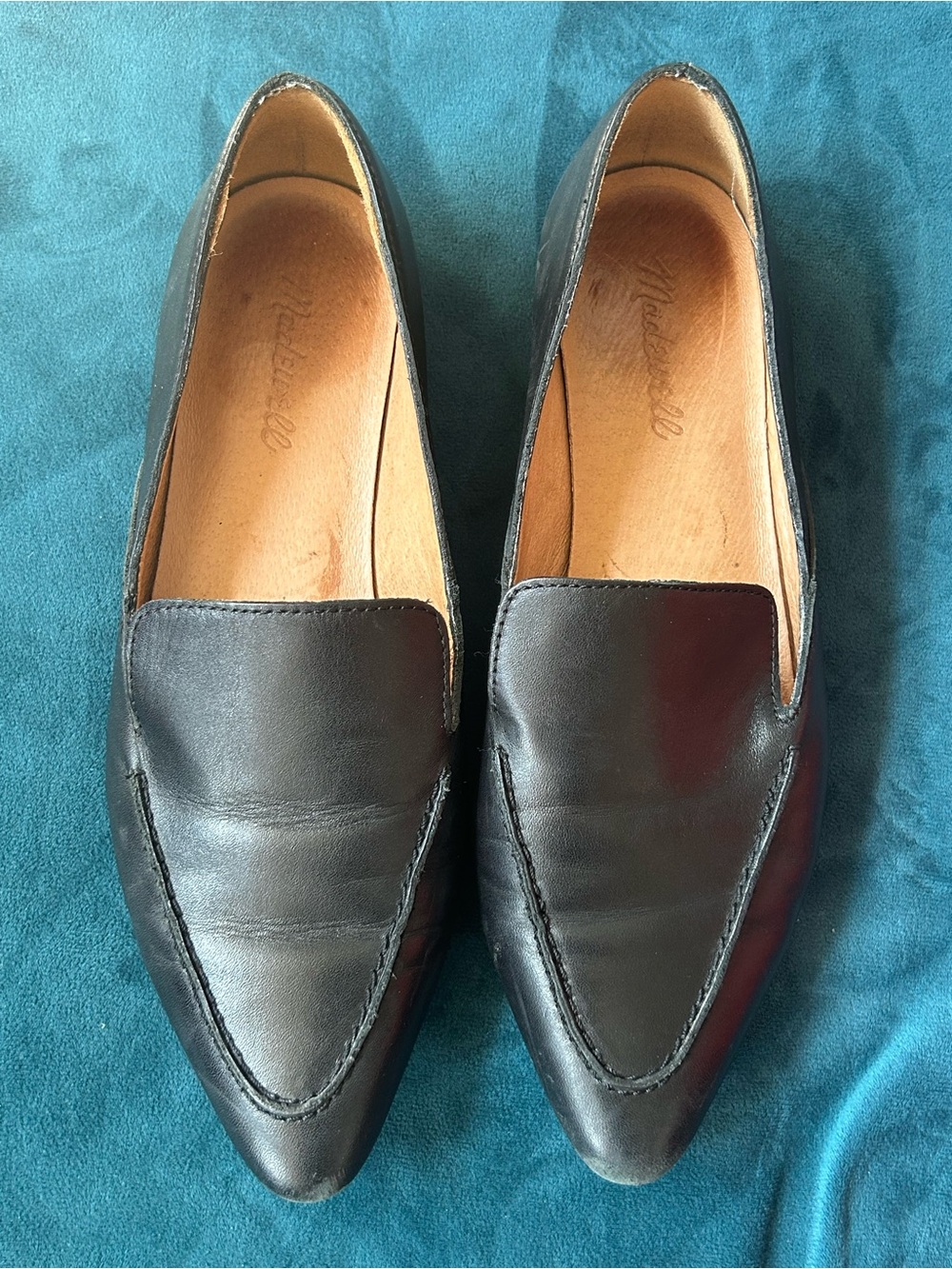 Madewell Black Leather Pointed Loafers